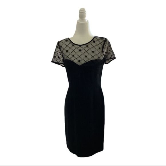 Donna Ricco Black Dinner Dress Size 8 - Picture 1 of 4